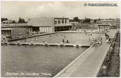 ansichtkaart: 't Harde, Zwembad 'De Hokseberg'
