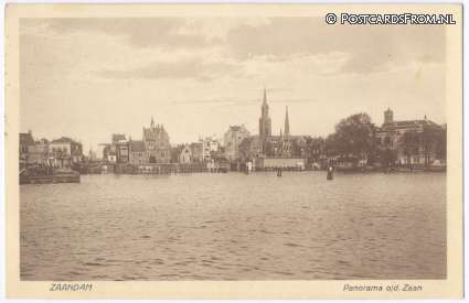 ansichtkaart: Zaandam, Panorama o.d. Zaan