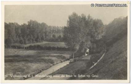 ansichtkaart: Valkenburg LB, Wandelweg naar de bron te Schin op Geul