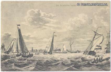 ansichtkaart: Brielle, De Brielsche haven in 1795