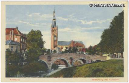 ansichtkaart: Roermond, Steenenbrug met Kathedraal