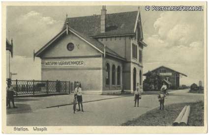 ansichtkaart: Waspik, Station