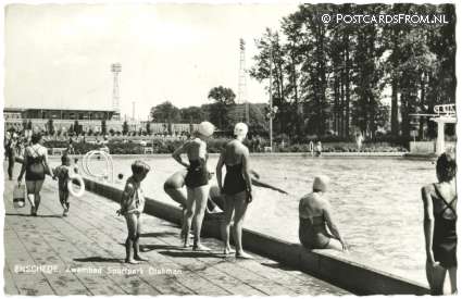 ansichtkaart: Enschede, Zwembad Sportpark Diekman