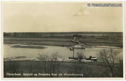ansichtkaart: Oosterbeek, Gezicht op Drielsche Veer v.a. Westerbouwing