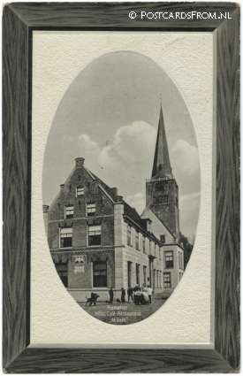 ansichtkaart: Franeker, Hotel-Cafe-Restaurant 'De Valk'