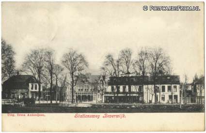 ansichtkaart: Beverwijk, Stationsweg