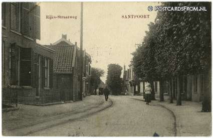 ansichtkaart: Santpoort, Rijks-Straatweg