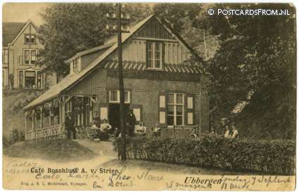 ansichtkaart: Ubbergen, Cafe Boschlust A. v. Strien