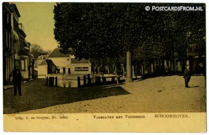 ansichtkaart: Schoonhoven, Voorhaven en Vischbrug