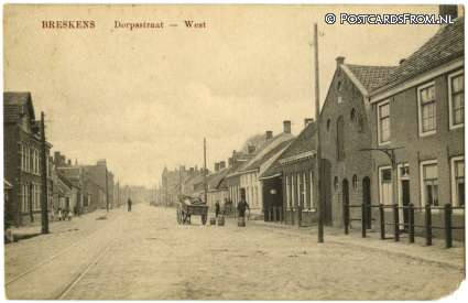 ansichtkaart: Breskens, Dorpsstraat - West