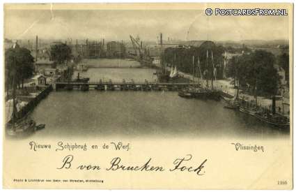ansichtkaart: Vlissingen, Nieuwe Schipbrug en de Werf