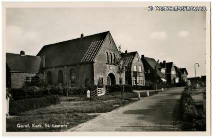 ansichtkaart: Sint Laurens, Geref. Kerk