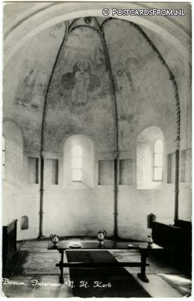 ansichtkaart: Bozum, Interieur N.H. Kerk