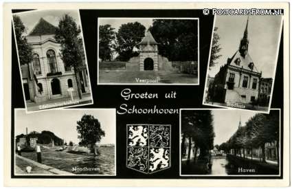 ansichtkaart: Schoonhoven, Groeten uit