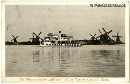 ansichtkaart: Koog aan de Zaan, De Motorsalonboot 'Alkmaar' bij de Poel