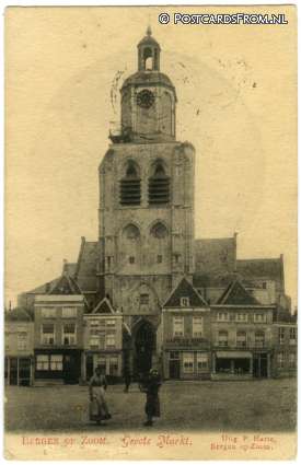 ansichtkaart: Bergen op Zoom, Groote Markt