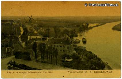 ansichtkaart: IJsselmonde, Vogelvlucht W. Z.