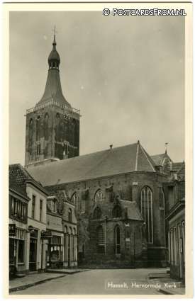 ansichtkaart: Hasselt, Hervormde Kerk