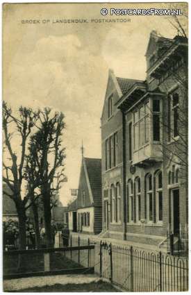 ansichtkaart: Broek op Langedijk, Postkantoor