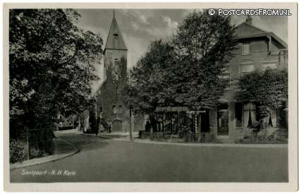 ansichtkaart: Santpoort, N.H. Kerk