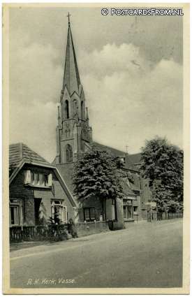 ansichtkaart: Vasse, R.K. Kerk
