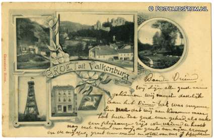 ansichtkaart: Valkenburg LB, Groete uit