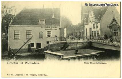 ansichtkaart: Delfshaven, Oude Brug-Delfshaven