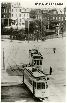 ansichtkaart: Rotterdam, Tram. Putselaan-Hillevliet 1927