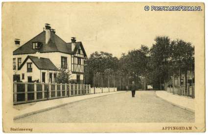 ansichtkaart: Appingedam, Stationsweg