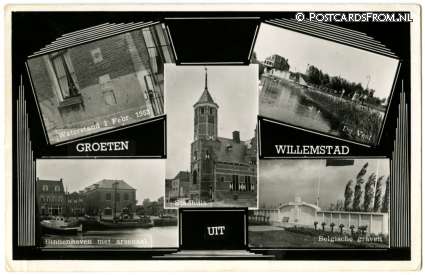 ansichtkaart: Willemstad, Groeten uit