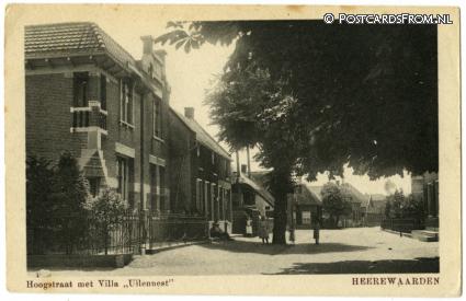 ansichtkaart: Heerewaarden, Hoogstraat met Villa 'Uilennest'