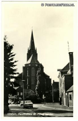 ansichtkaart: Venray, Parochiekerk St. Petrus Banden