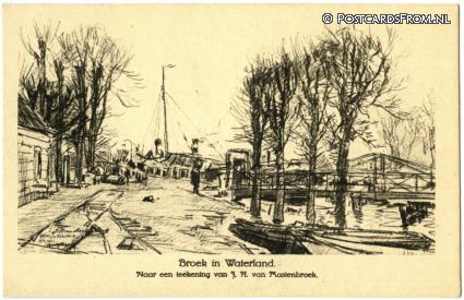 ansichtkaart: Broek in Waterland, Naar een teekening van J.H. van Mastenbroek
