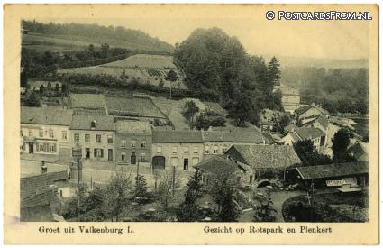 ansichtkaart: Valkenburg LB, Gezicht op Rotspark en Plenkert