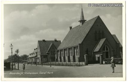 ansichtkaart: Noordwijk-Binnen, Vinkenlaan, Geref. Kerk