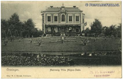 ansichtkaart: Groningen, Heereweg Villa Hilghe-Stede