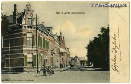 ansichtkaart: Groningen, Noord Zijde Damsterdiep