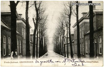 ansichtkaart: Groningen, Frederikstraat