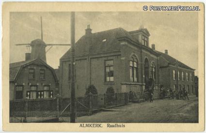 ansichtkaart: Almkerk, Raadhuis