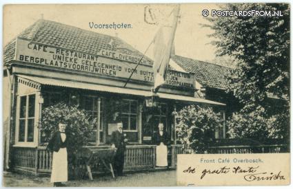 ansichtkaart: Voorschoten, Front Cafe Overbosch