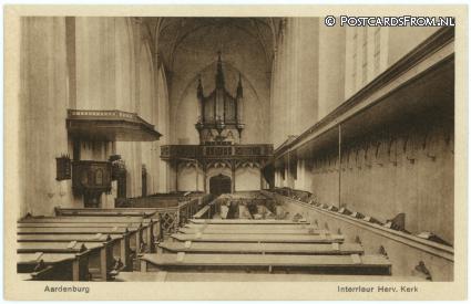 ansichtkaart: Aardenburg, Interieur Herv. Kerk
