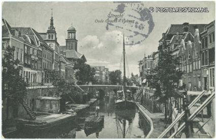 ansichtkaart: Utrecht, Oude Gracht - Viebrug