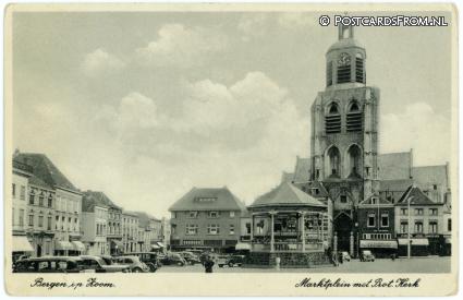 ansichtkaart: Bergen op Zoom, Marktplein met Prot. Kerk