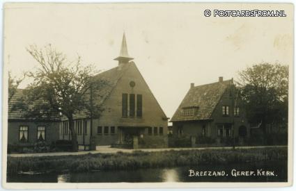 ansichtkaart: Breezand, Geref. Kerk