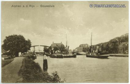 ansichtkaart: Alphen aan den Rijn, Gouwsluis