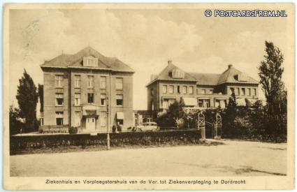 ansichtkaart: Dordrecht, Ziekenhuis en Verpleegstershuis van de Ver. tot Ziekenverpleging