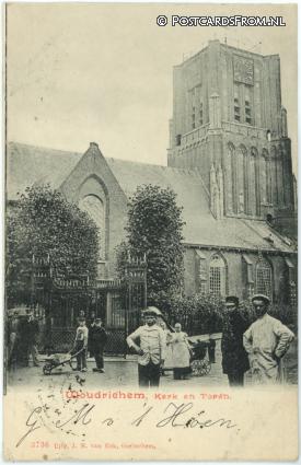 ansichtkaart: Woudrichem, Kerk en Toren