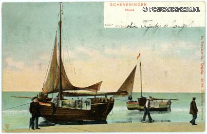 ansichtkaart: Scheveningen, Strand