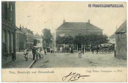 ansichtkaart: Tiel, Zandwijk met Binnenhoek