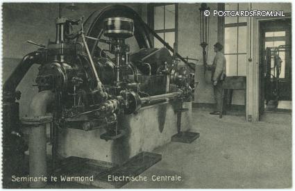 ansichtkaart: Warmond, Seminarie. Electrische Centrale